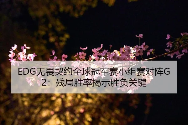 EDG无畏契约全球冠军赛小组赛对阵G2：残局胜率揭示胜负关键